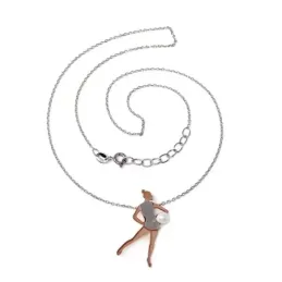 Gargantilla plata Ley 925m bicolor 40cm gimnasta perla sintética pelota rosado plateado cierre reasa