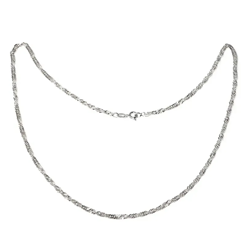 Cadena plata ley 925m 45cm. singapur 0.35mm. [AB0388]