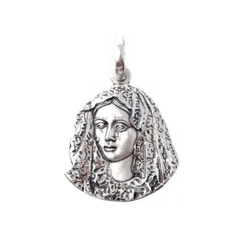 Esperanza de Macarena colgante plata Ley 925m silueta 24 mm. maciza det