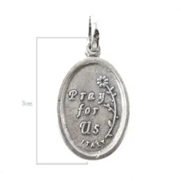 Virgen de Fátima medalla plata Ley 925m colgante 24 mm. maciza ovalad