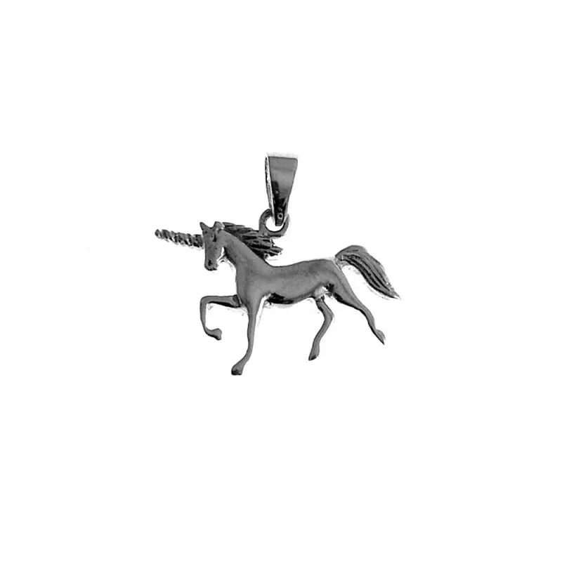 Colgante plata Ley 925m unicornio 20mm. liso mujer [AC1307]
