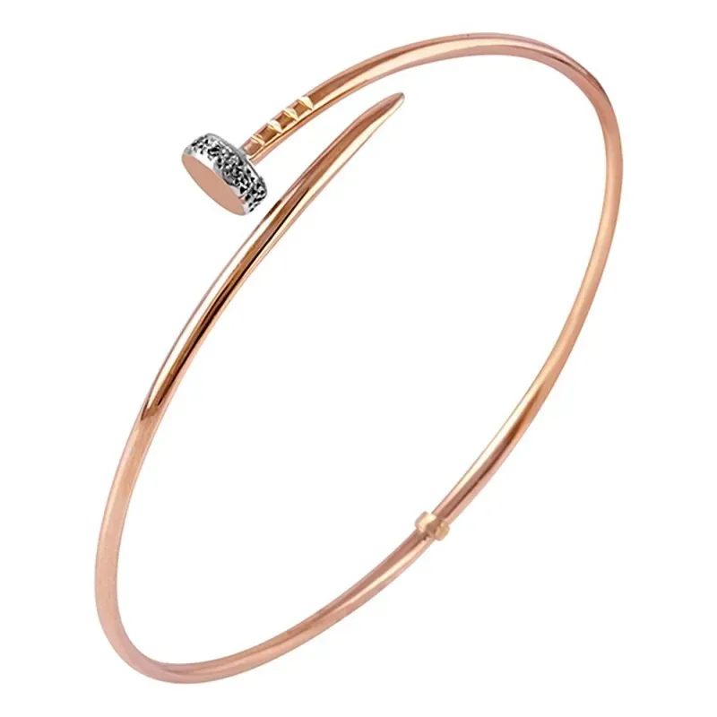 Pulsera Oro Rosa 18k modelo Bracelets (3 diamantes 0,80mm. 0,012cts.) Medida:52x46x2mm.