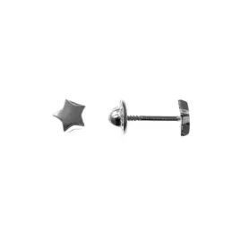 Pendientes plata Ley 925m infantiles 4mm. estrella lisa cierre tuerca