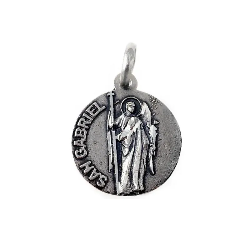 Medalla plata Ley 925m San Gabriel 16mm. trasera lisa unisex