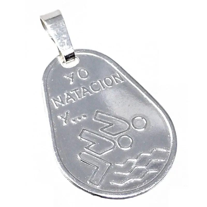 Chapa plata Ley 925m oval 23mm. YO NATACIÓN Y... [AB5603GR]