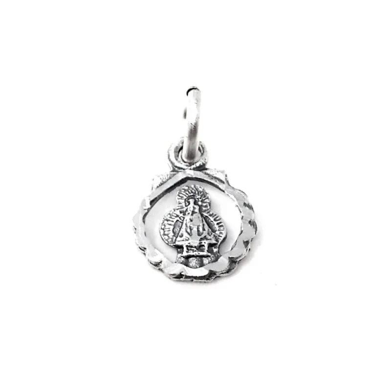 Virgen de la Cabeza medalla plata Ley 925m  maciza 11 mm. lenteja con