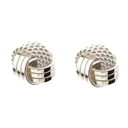 Pendientes plata Ley 925m motivo nudo 6mm. presión [AC0645]