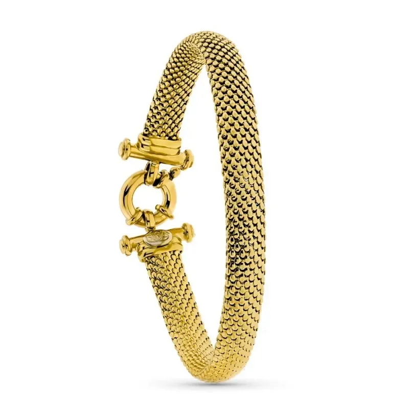Pulsera oro 18k mujer malla timón