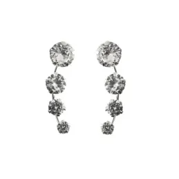Pendientes trepador plata Ley 925m 23mm. circonitas redondas diferentes tamaños