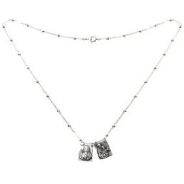 Virgen del Carmen Corazón de Jesús Collar Relicario Escapulario plata
