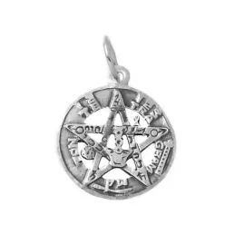 Colgante plata ley 925m tetragramatón 17mm. amuleto [AA9823]
