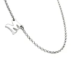 Gargantilla plata Ley 925m cadena rolo lateral inicial personalizada tumbada lisa cierre reasa