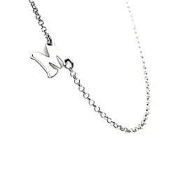 Gargantilla plata Ley 925m cadena rolo lateral inicial personalizada tumbada lisa cierre reasa