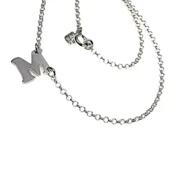 Gargantilla plata Ley 925m cadena rolo lateral inicial personalizada tumbada lisa cierre reasa