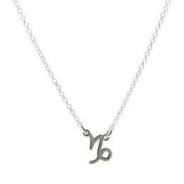Gargantilla plata Ley 925m cadena rolo 44cm. detalle signo Zodiaco Capricornio liso
