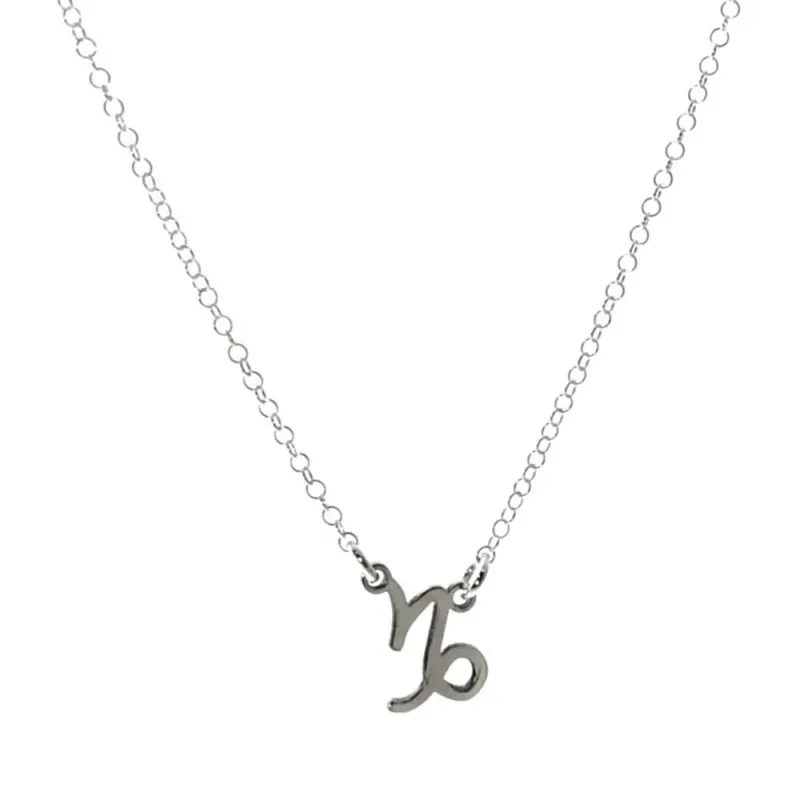 Gargantilla plata Ley 925m cadena rolo 44cm. detalle signo Zodiaco Capricornio liso