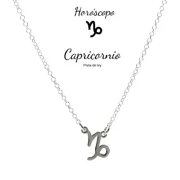 Gargantilla plata Ley 925m cadena rolo 44cm. detalle signo Zodiaco Capricornio liso