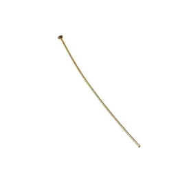 Aguja pincho tope plano 51mm. metal dorado diámetro 0.6mm. [AC1467]