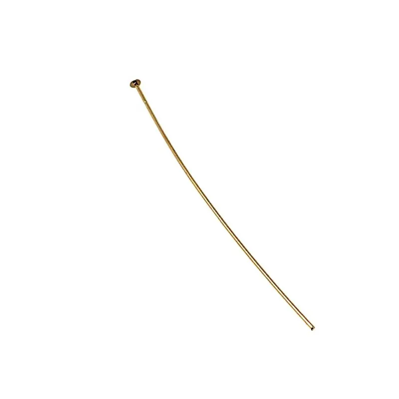 Aguja pincho tope plano 51mm. metal dorado diámetro 0.6mm. [AC1467]