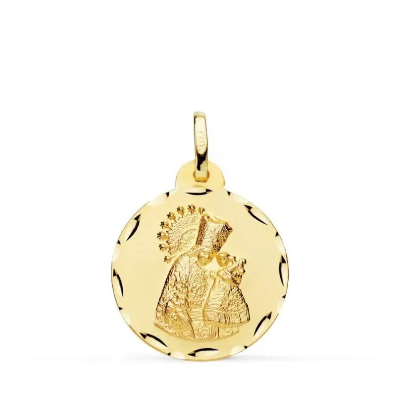Virgen de los Desamparados Medalla Oro 9k unisex 20 mm. tallada. Grab