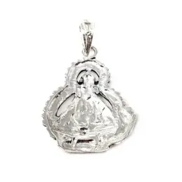 Virgen de la Cabeza con pastor colgante medalla plata Ley 925m siluet