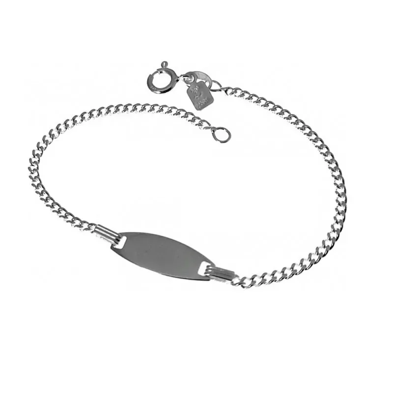 Esclava plata Ley 925m infantil 16cm. cadena barbada [AC0526]