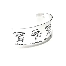 Brazalete plata Ley 925m liso mujer nombres personalizados detalles niños
