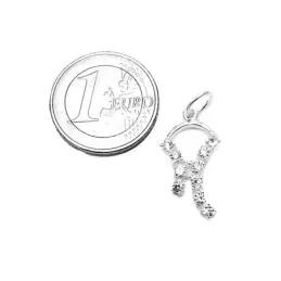 Colgante plata Ley 925m bandas circonitas 29mm. [AB3875]