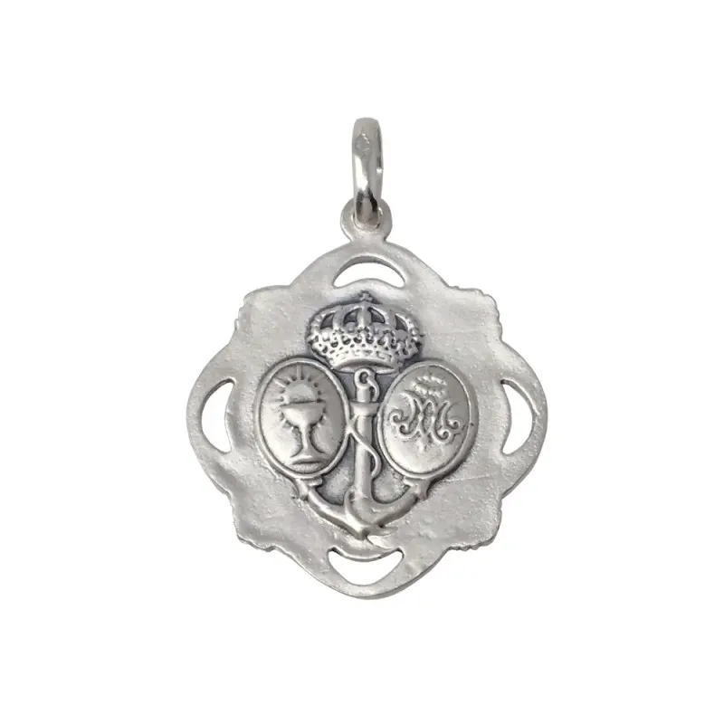 Medalla Plata Ley 925m Cristo Tres Caidas Triana 32mm. [AB9280]