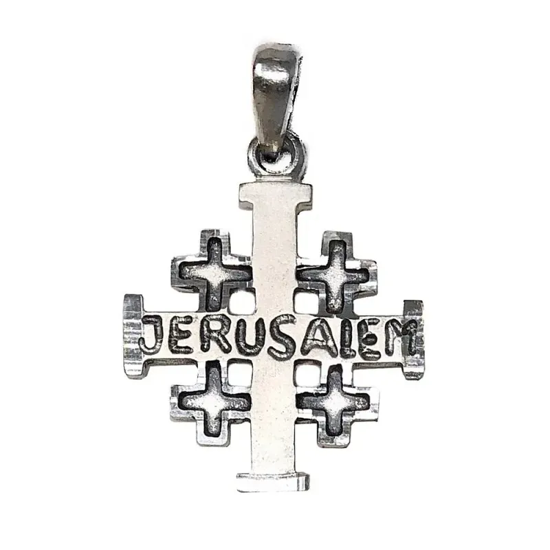 Colgante Plata Ley 925m Cruz Santo Sepulcro Jerusalén 30mm. [AB9288]