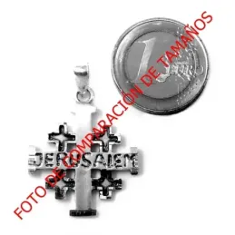 Colgante Plata Ley 925m Cruz Santo Sepulcro Jerusalén 30mm. [AB9288]