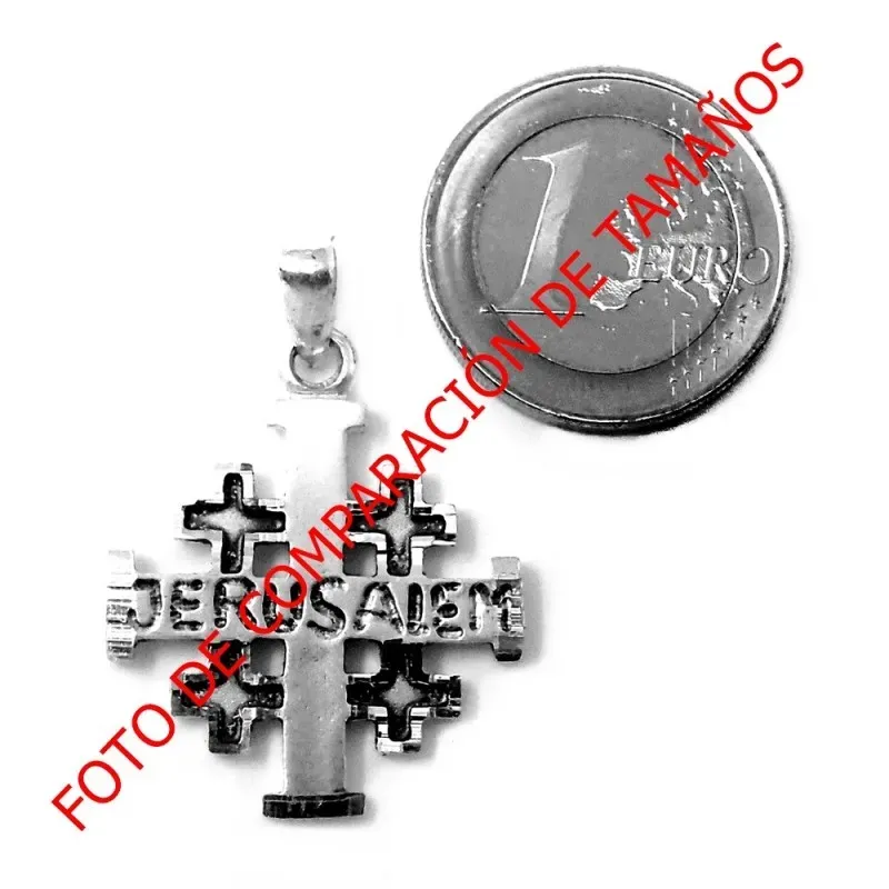 Colgante Plata Ley 925m Cruz Santo Sepulcro Jerusalén 30mm. [AB9288]