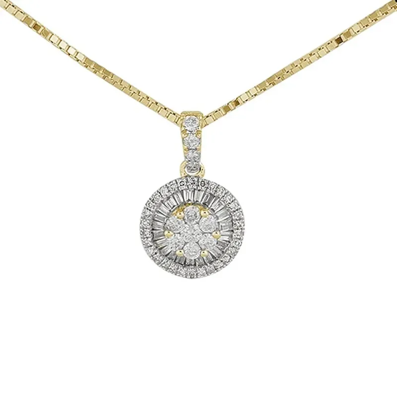 Gargantilla oro 18k colección Destellos diamantes brillantes baguette