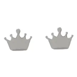 Pendientes mini plata Ley 925m par corona 6mm. mujer cierre presión