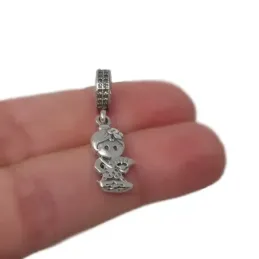 Charm fetiche plata Ley 925m. 13mm. Flamenquita detalles tallados.