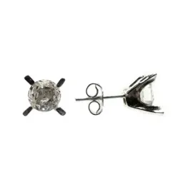 Pendientes plata Ley 925m circonita garras 6mm. mujer cierre presión