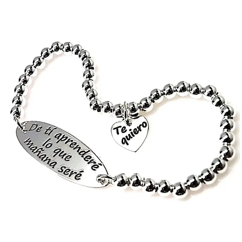 Pulsera plata ley 925m DE TÍ APRENDERÉ LO QUE MAÑANA SERÉ [AB0249]