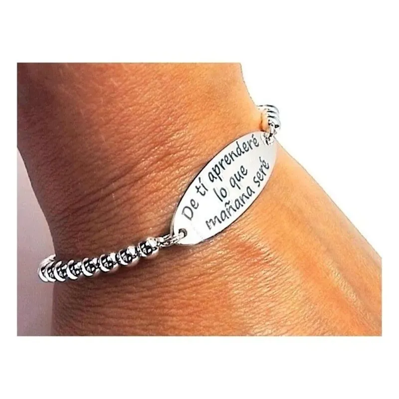 Pulsera plata ley 925m DE TÍ APRENDERÉ LO QUE MAÑANA SERÉ [AB0249]