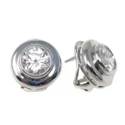 Pendientes rodiados redondos circonita [AB9084]