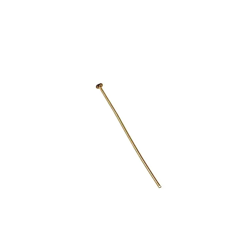 Aguja pincho tope plano 32mm. metal dorado diámetro 0.6mm. [AC1465]