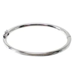 Brazalete plata Ley 925m terminación rodio lisa delante circonitas