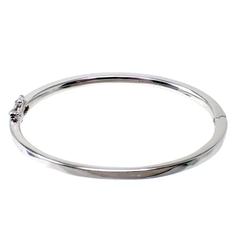 Brazalete plata Ley 925m terminación rodio lisa delante circonitas