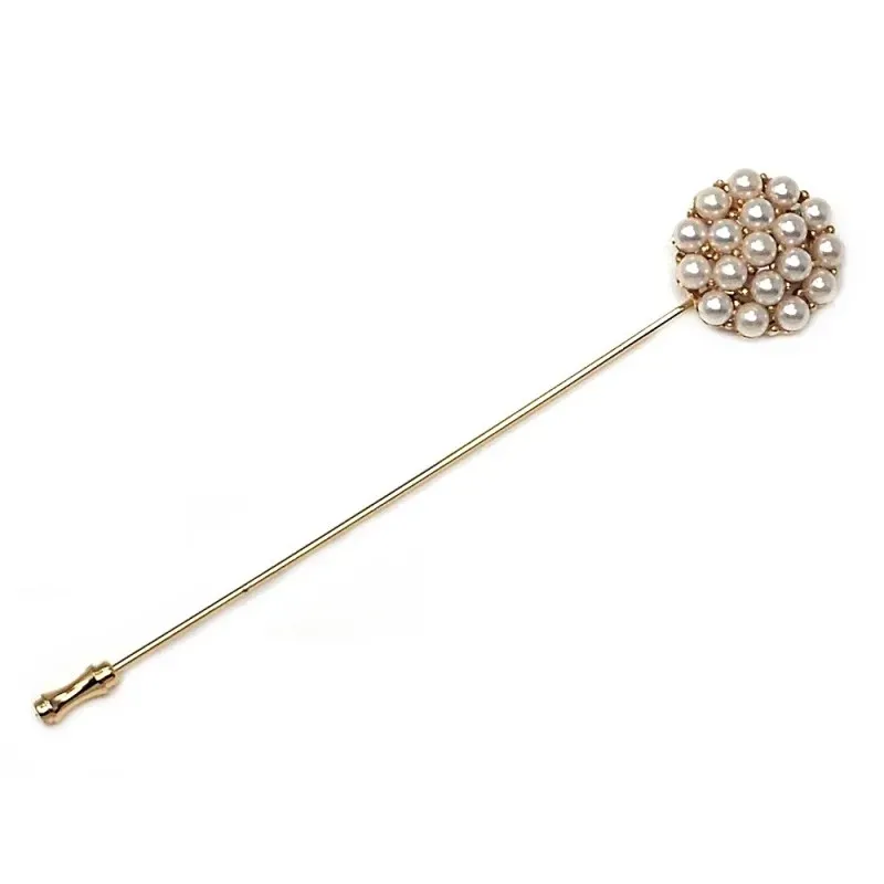 Alfiler aguja metal chapado roseta perlas sintéticas  [AB6237]