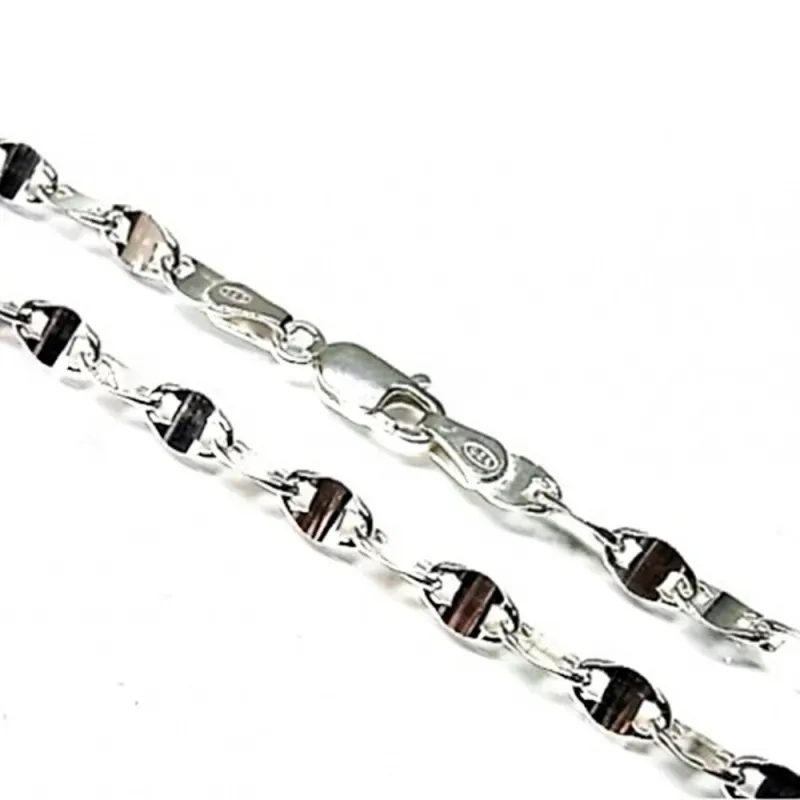 Cadena plata Ley 925m 50 cm. lumina 0,80 mm. lisa [AB3510]