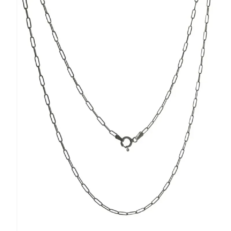 Cadena plata Ley 925m unisex 40 cm. forzada alargada 1.3 cm. mosquetó