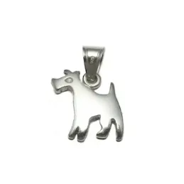 Colgante plata Ley 925m silueta perro lisa 17mm. [AB4115]