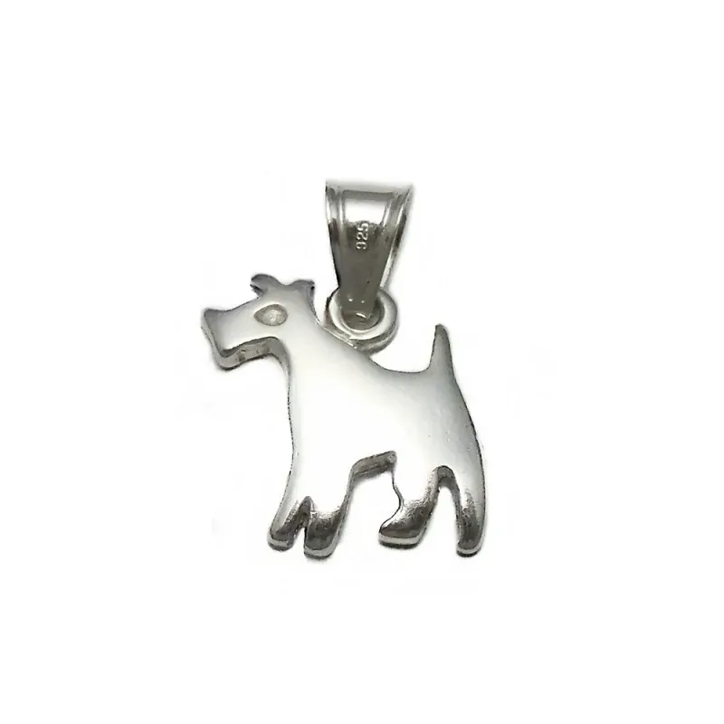 Colgante plata Ley 925m silueta perro lisa 17mm. [AB4115]