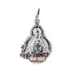 Virgen de la Cabeza colgante medalla plata Ley 925m maciza 20 mm. con