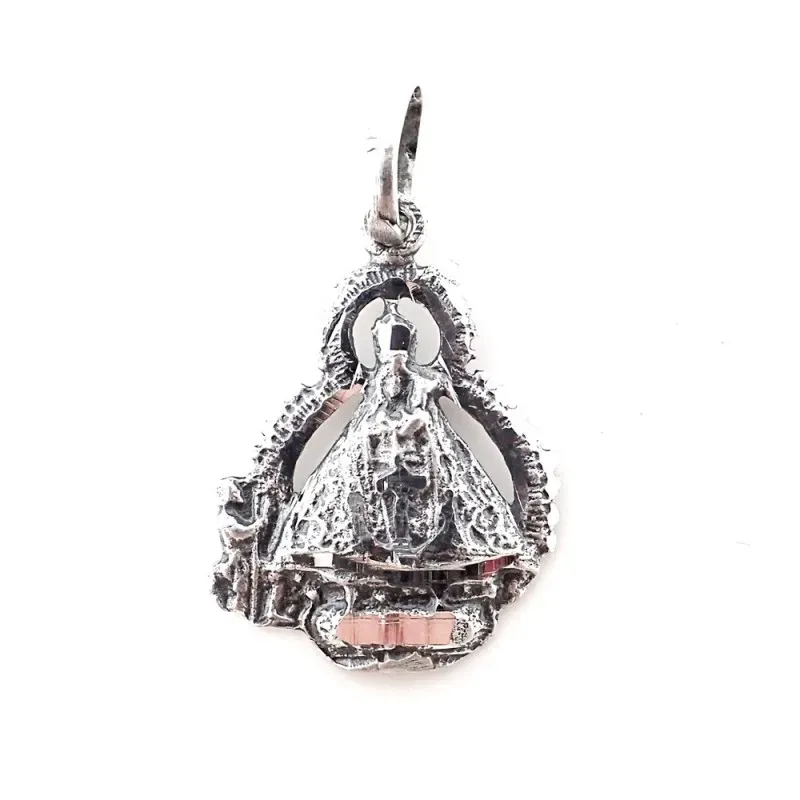 Virgen de la Cabeza colgante medalla plata Ley 925m maciza 20 mm. con