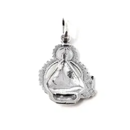 Virgen de la Cabeza colgante medalla plata Ley 925m maciza 20 mm. con